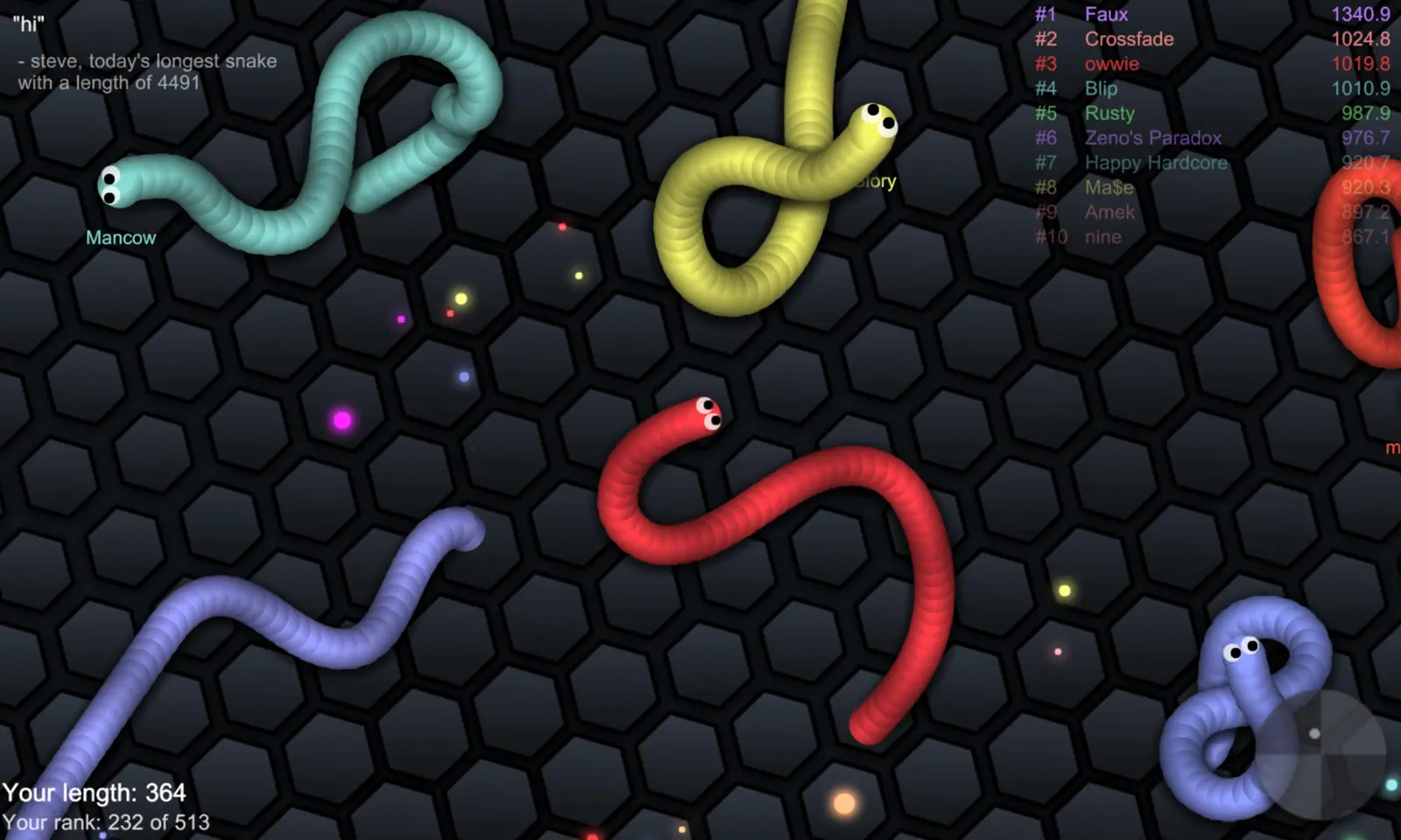 slither.io 5 بداية لعبة slither.io