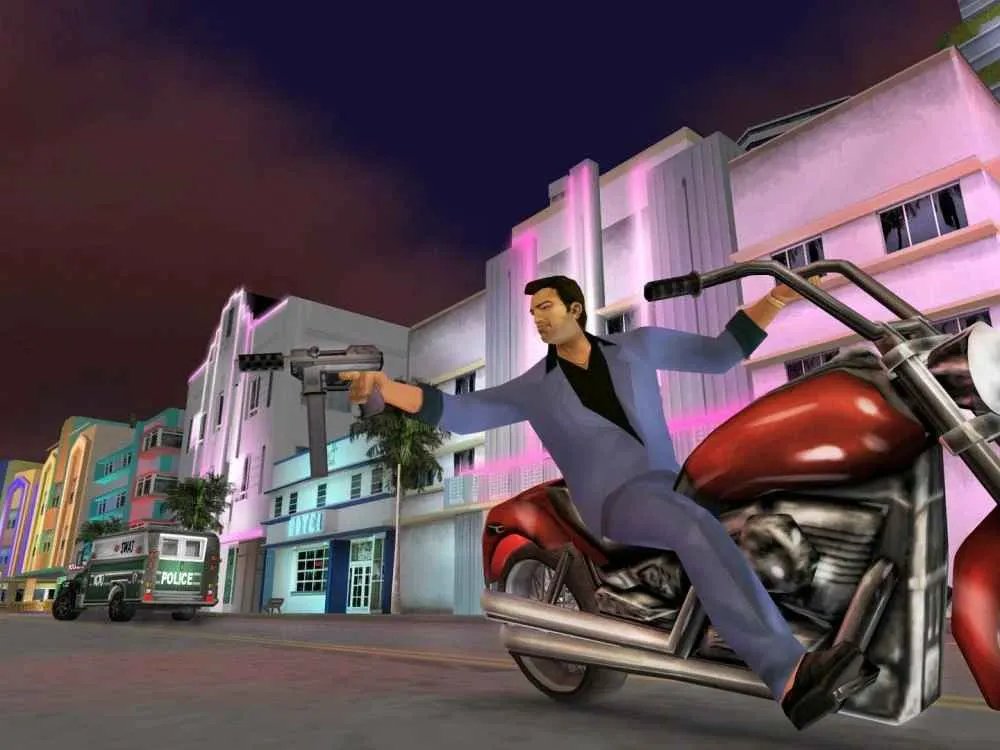 GTA Vice City Android 7 تبادل اطلاق النار في لعبة جراند ثفت أوتو: فايس سيتي