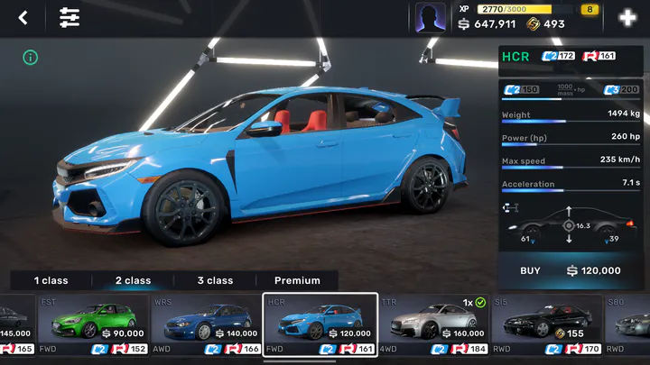 CarX Street 6 السيارات في لعبة CarX Street